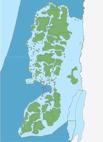 kaart van Israël en Palestijnse gebieden